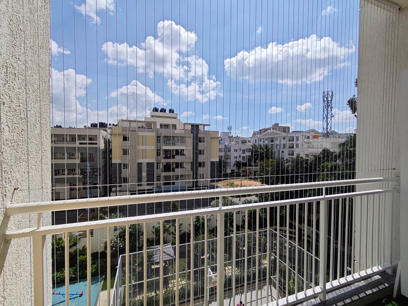 Completed invisible grill balcony