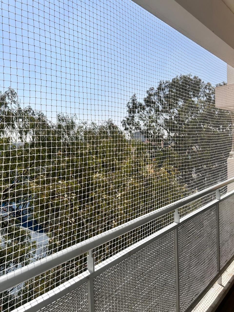 Real bird protection net installation