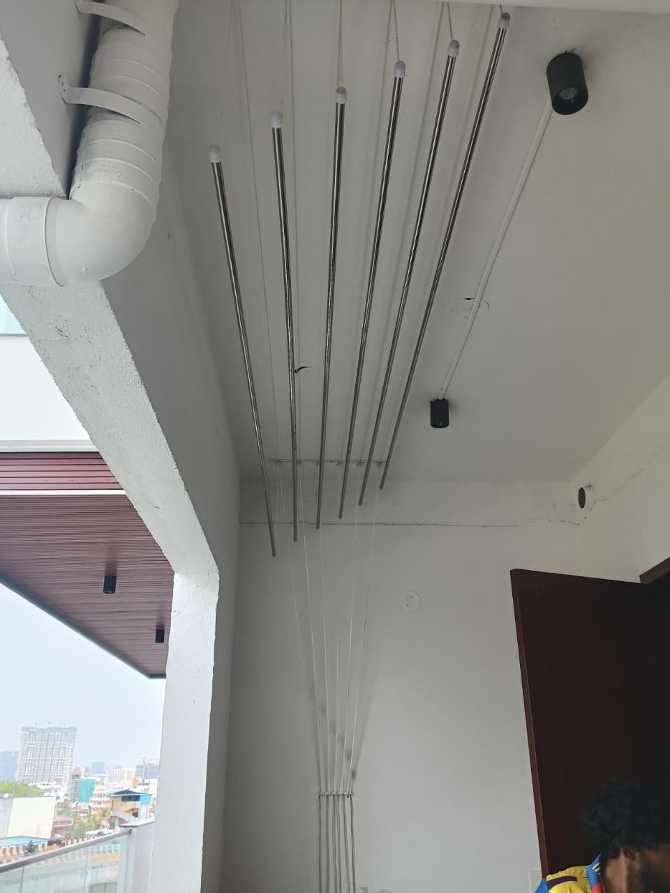 Real stainless ceiling cloth hanger installation